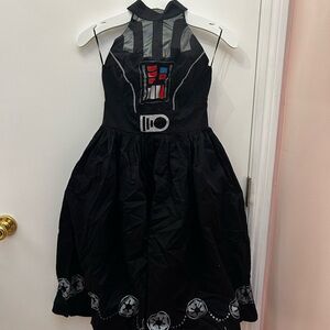 Disney Black Dress with Silver and Red Panel Details